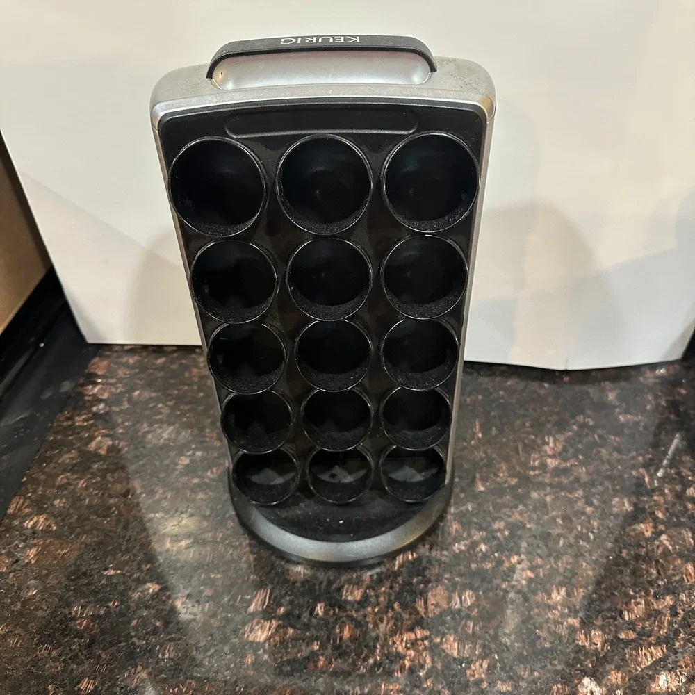 Keurig KCC 30 K Cup Carousel 30 Pod Holder Spinner Coffee Organizer Silver Black